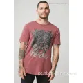 Camisetas de manga curta de lava-m de cor de tinta masculina
